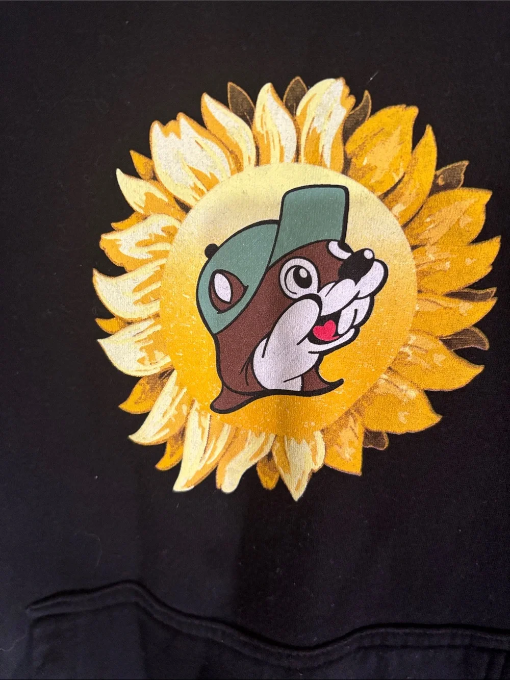 Buc-ee’s You Are My Sunshine Black Sunflower Graphic Hoodie Size S Like New